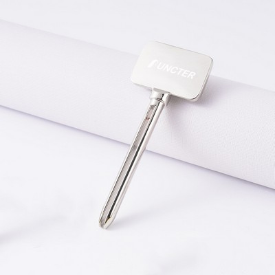 Stainless Steel Key Shape Round Topper Manual Toothpaste Squeezer