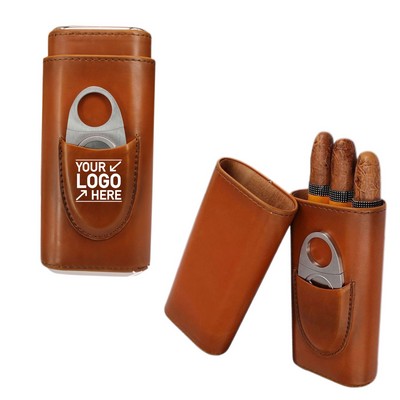 Custom Cigar Travel Humidors with Cigar Cutter