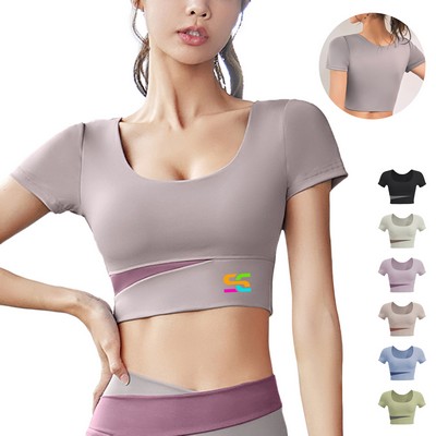 Sports Bra Moulded Cup Support Gym Yoga Workout Crop Tops