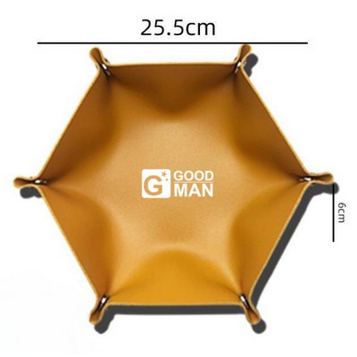Hexagonal Leather Storage Tray-Big Size