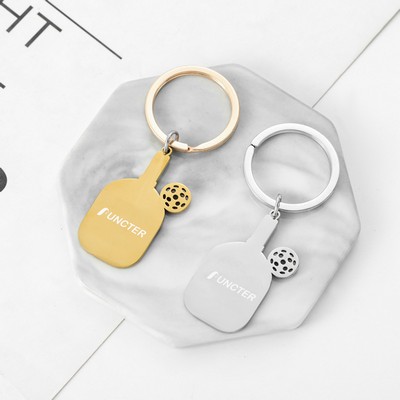 Mini Metal Pickleball Paddle Keychain