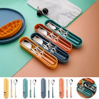 304 Stainless Steel Flatware Chopsticks Spoon Set