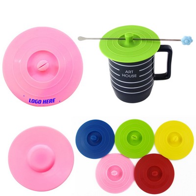Silicone Cup Lid With Spoon Holder