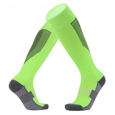 Custom Knitted Soccer Socks with Cushioned Sole and 144-Needles