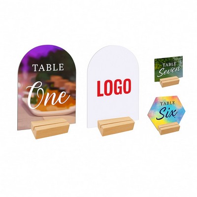 Acrylic Sign with Wooden Base