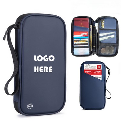 Rfid-Protected Passport Holder Multi-Pocket