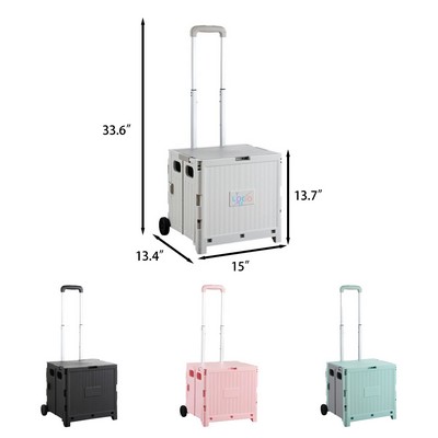 Collapsible 2-Wheel Cart with Lid 45L