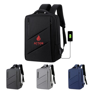 Water Resistant Computer Backpack&USB Charging Port