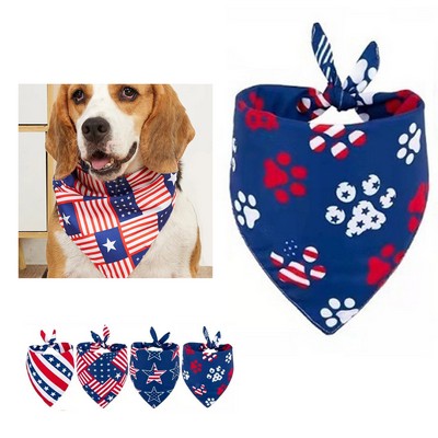 Independence Day Pet Dog Triangle Drool Towel