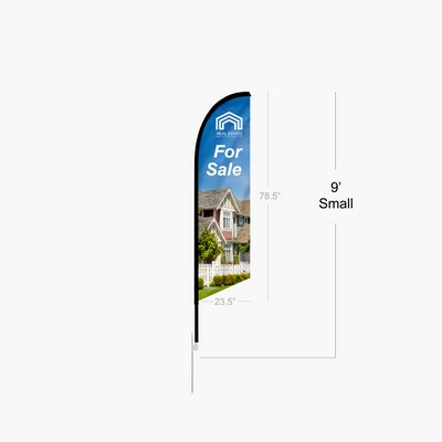 9ft Angle Flag Single Sided