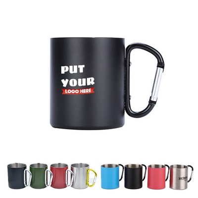 10oz. Stainless Steel Carabiner cup
