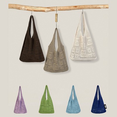 Solid Color Knitted Bag