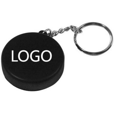 Anti-Stress Ice Hockey Puck Keyring