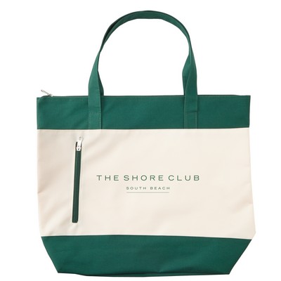 Polyester Zipper Beach Tote Bag