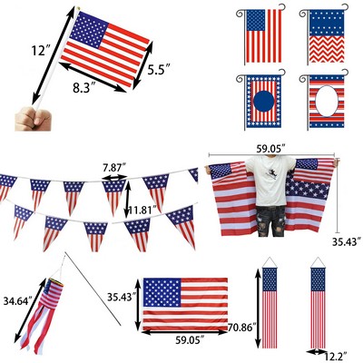 5.5 Inches by 8.2 Inches American Flag July 4th Decor