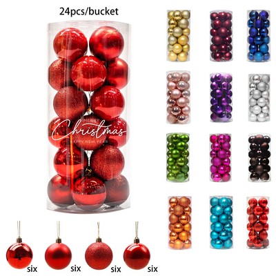 Christmas Ornament Balls In A Bucket