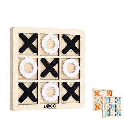 Wooden Board Puzzle Tic Tac Toe Game