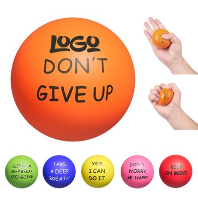 Motivational Round PU Stress Relief Ball