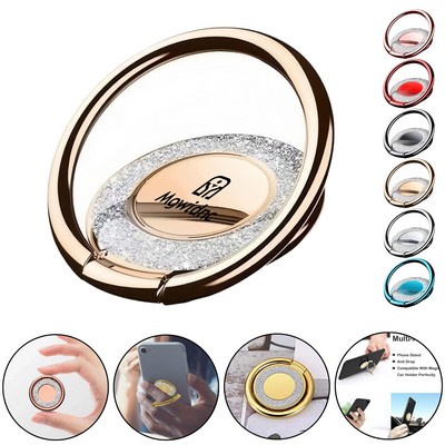 Glitter Phone Ring Holder- Foldable 360° Rotating Circular Ring Stand for Mobile Phone