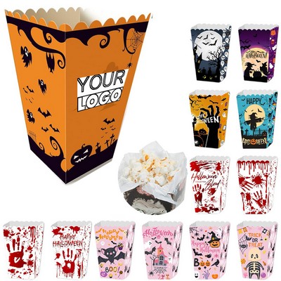 Halloween Popcorn Boxes Set - Open Top Fun for Parties