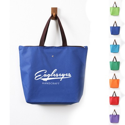 Foldable Shopping Tote Bag with Snap Buckle