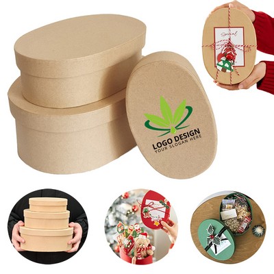 Christmas Oval Kraft Corrugated Board Boxes