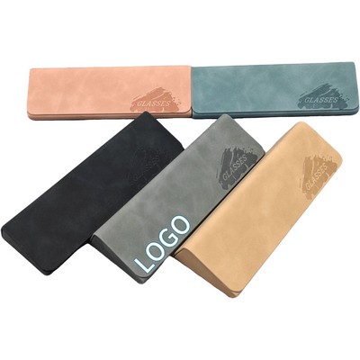 Vintage Triangular Leather Glasses Case