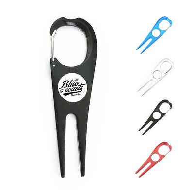 Magnetic Aluminum Golf Divot Tool with Clip and Ball Marker
