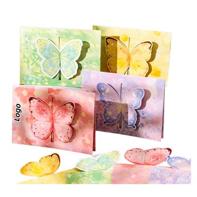 3D Pop Up Butterfly Greeting Card with DIY Handwritten Design