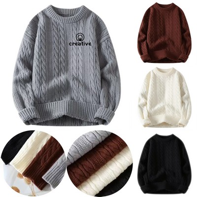 Unisex Vintage Cable Knit Sweater