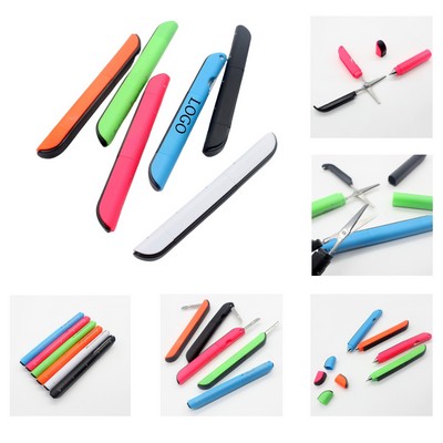 4-In-1 Ruler Scissors Knife & Ballpoint Pen