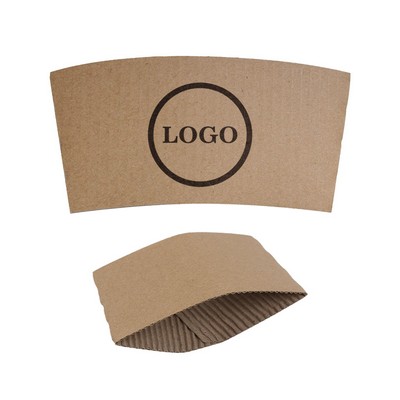 Eco-Friendly Custom Printed Corrugated Kraft Heat-Protective Sleeves for Disposable Coffee Paper Cup