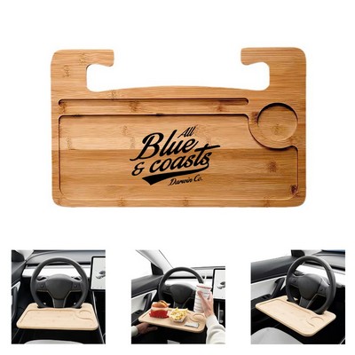 Bamboo Steering Wheel Desk