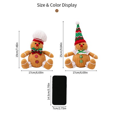 Christmas Holiday Decor Hanging Ornament Yellow Gingerbread Man Sitting Doll Christmas F
