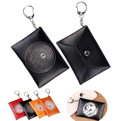 PU Leather Earphone Bag W/ Key Chain