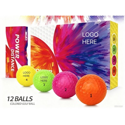 Golf Colored Practice Balls Two Layer Double Color Balls 12 Pack Golf Training