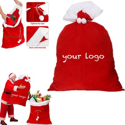 Santa Claus Large Gift Bag Christmas Eve Bundle Pocket
