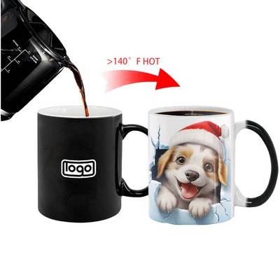 11oz Color Changing Ceramic Mug w/ 3D Dog Pattern