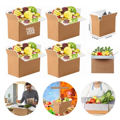 8"x4"x6" Insulated Thermo Chill Insulated Frozen Food Reusable Shipping Box with Aluminum Foil Liner