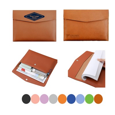13"x 9.45" A4 PU Leather Waterproof Document Folder