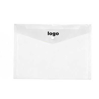 Clear PP Document Pouch for A4 A5 Files – Snap Closure with Custom Logo