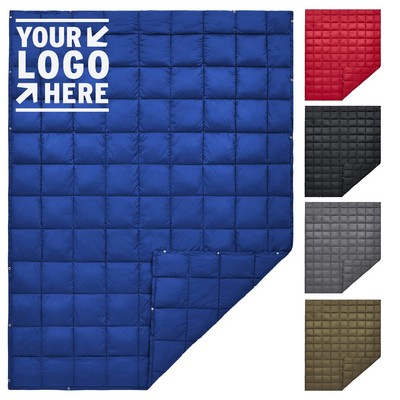 Multifunctional Water Repellent Lightweight Warm Puffy Outdoor Camping Blanket With Snap Button