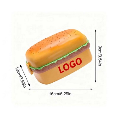3-Layer Hamburger-Shaped Lunch Box, Cute Bento Food Storage Container