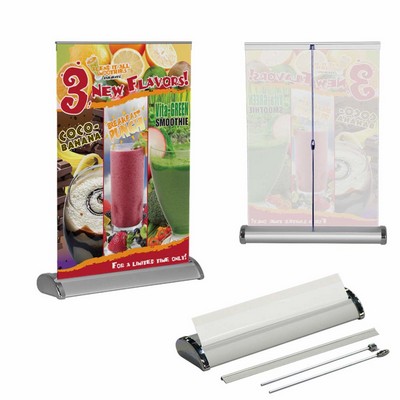 A4 Tabletop Retractable Banner Stand With Vinyl Graphic