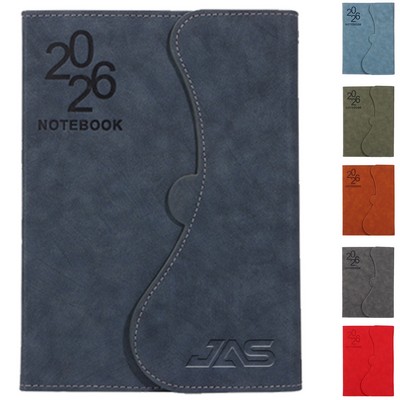 304-Page Rectangular Thickened Paper 4-Language 2026 Daily Planner w/ Pen Hoop Inside