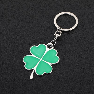 Lucky Four Leaf Clover Keychain Green Leaf Pendant Key Ring Car Key Holder Decorative Gift Accessory