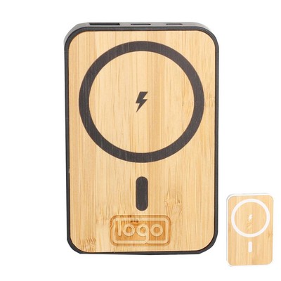 Bamboo USB Wireless Magnetic Charging Power Bank