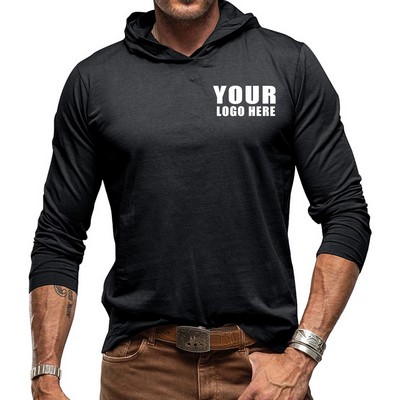 Men's long-sleeved cotton hooded undershirt