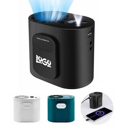 2-in-1 Mini Portable Waist Fan w/ Flashlight