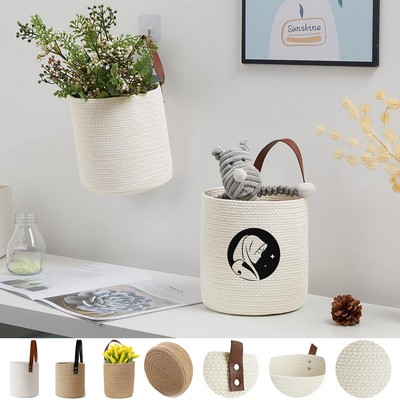 Jute Rope Woven Wall Hanging Planter Woven Storage Basket
